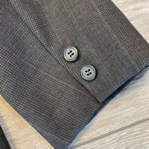 Brooks Brothers 2 Piece Suit 100% Wool 43R 32x31 Black Plaid - Picture 3 of 8